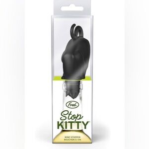 STOP KITTY Wine Bottle Stopper Cat Lovers Gift Christmas Stocking Stuffer
